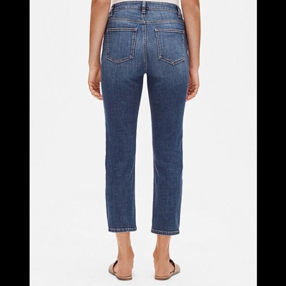 Eileen Fisher Cotton Stretch Straight Ankle Jeans - Picture 3 of 11